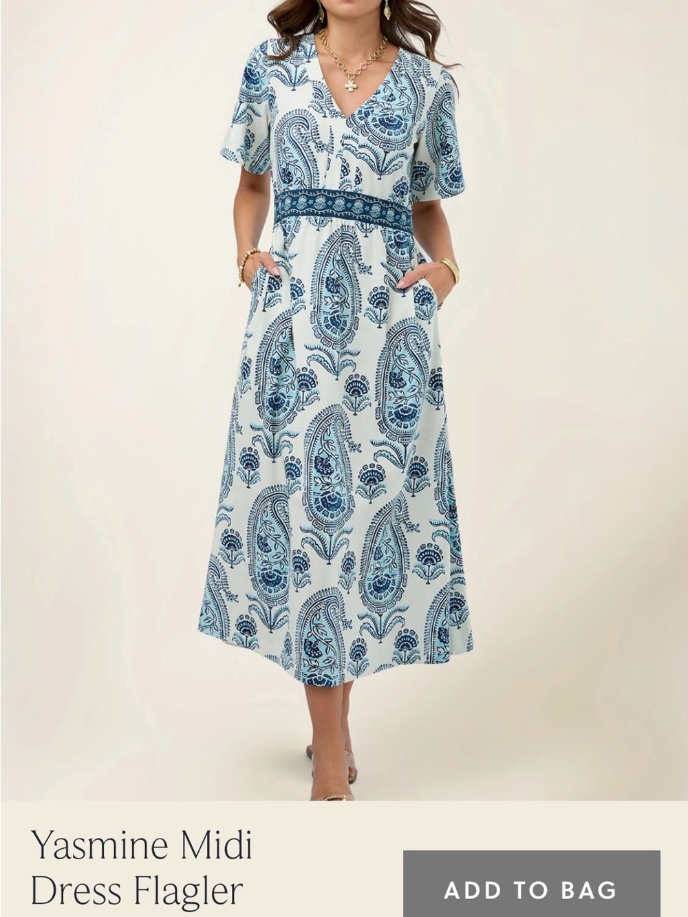 Spartina 449 Blue Paisley Midi Dress